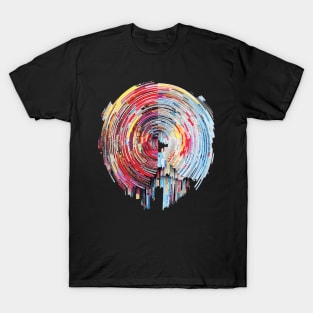 World City Circle Of Life Optimistic Fun Abstract T-Shirt